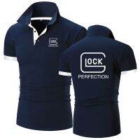 เสื้อโปโลสำหรับผู้ชาย Glock ชุดเสื้อโปโลแขนสั้นยิงปืนแบบสมบูรณ์แบบสำหรับผู้ชายชุดเดรสแฟชั่นใหม่เรียบง่ายบรรยากาศสบายๆสำหรับฤดูร้อนเสื้อลำลองชุดกีฬา