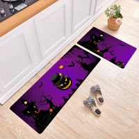 Halloween Pumpkins Decorative Entrance Doormat Seasonal Fall Halloween Kitchen Hallway Long Rugs Bedroom Non-slip Floor Mat