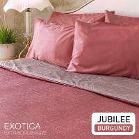 EXOTICA ชุดผ้าปูที่นอนรัดมุม+ปลอกหมอนหนุน ลาย Jubilee Burgundy สำหรับเตียง 6 ฟุต / 5 ฟุต / 3.5 ฟุต (ผ้าปู ปลอกหมอน)