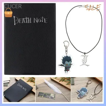 Anime Death Note Notebook Set, Leather Journal And Necklace, Feather, Pen,  Pad