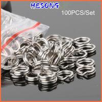 HESONG 100PCS แบบพกพา ร้อน ไลน์แทคเคิล ทนทาน สแตนเลส สแน็ปหมุน ปลา Connector แหวนแยกตกปลา