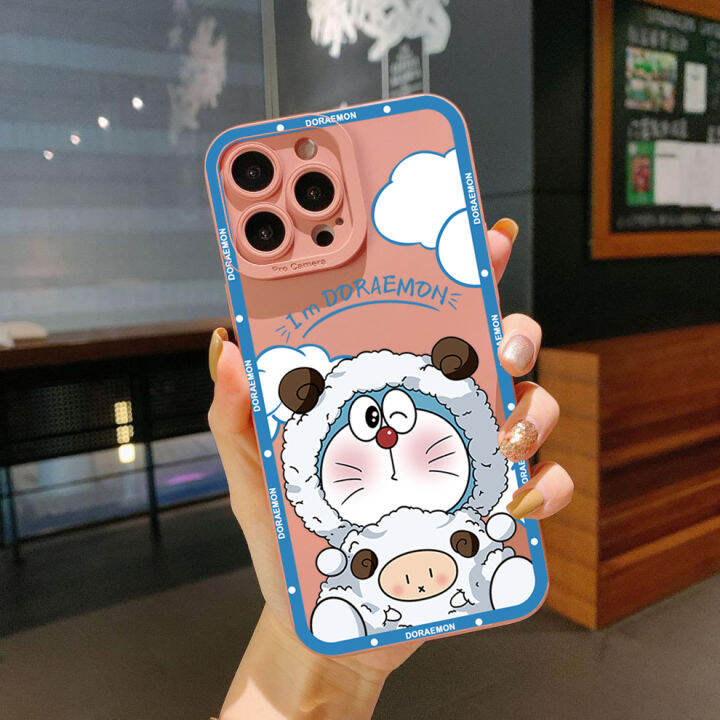 เคสสำหรับ-xiaomi-โทรศัพท์-m3-poco-m4-m5-x3-x4-x5โปร5g-c40-c55ชุดนอนการ์ตูนโดราเอมอนฝาครอบขอบสี่เหลี่ยมฝาครอบป้องกันเลนส์เต็ม