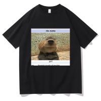 เสื้อยืด พิมพ์ลายกราฟฟิค Capybaras สไตล์ฮาราจูกุ แฟชั่นใหม่ สําหรับผู้ชาย  60J2
