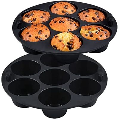 Silicone Muffin Pan Mold for Air Fryer,Oven, Pot 8.4Inch Reusable Free Silicone Baking Molds 2 Pack