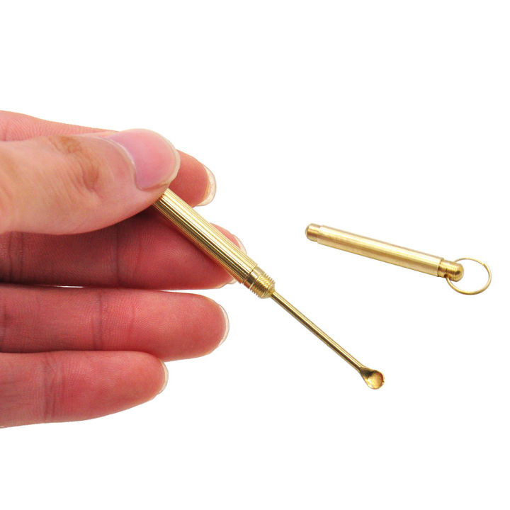 พวงกุญแจกระเป๋าทองเหลืองสีทองสำหรับสูบท่อพวงกุญแจ