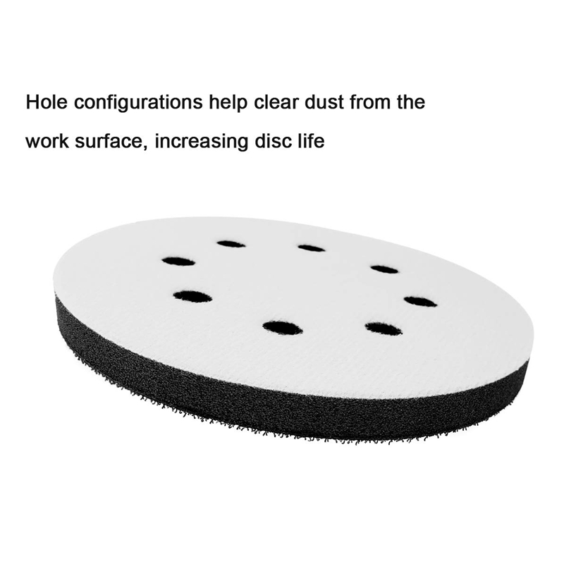 5 Inch 8-Hole Soft Sponge Interface Pad for Sanding Pads Hook&Loop Sanding Discs 