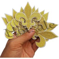 【hot sale】 ❖♣ B15 10Pcs Black Fleur De Lis NFL Patch Iron On Embroidered Patches Appliques Embroidery