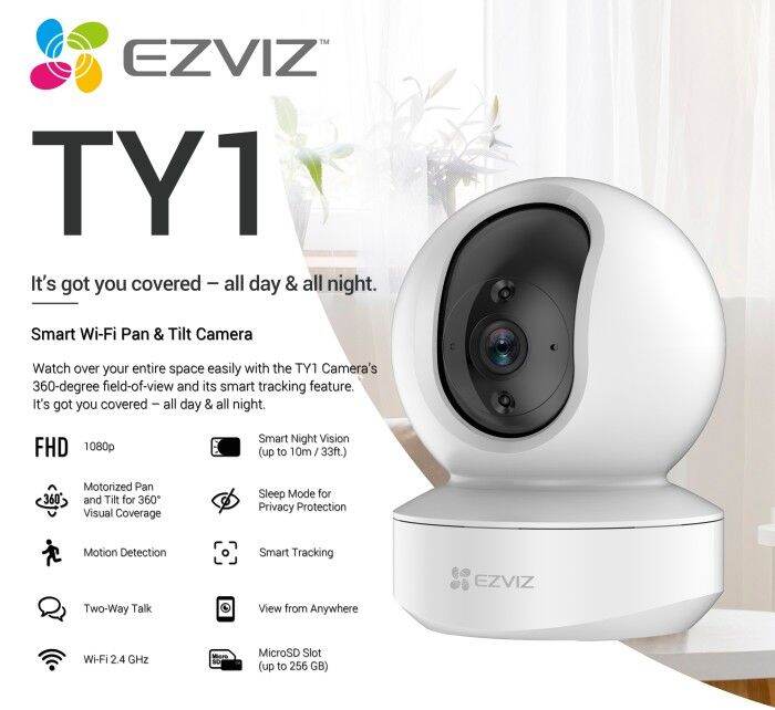 IP Camera CCTV EZVIZ CS TY1 2MP 1080p Wifi Camera Lazada Indonesia