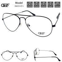 ?แว่นตา GEZE METAL รุ่น 3025-C1 เต็มกรอบสีดำ Vintage โลหะ น้ำหนักเบา ใส่สบาย แว่นตาแฟชั่น (บริการ ตัดเลนส์สายตา ราคาถูก)