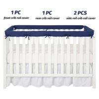 4pcs/set Solid Home Bedroom Protector Soft Anti-bite Nursery Room Safe Teething Crib Rail Cover