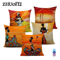 Oil Painting Figure Series Linen Pillowcase Modern Home Decoration Throw Pillowcase Beautiful Lady Pattern Cushion Cover 45X45CM