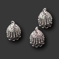 10pcs Silver Plated 3D Burma Buddha Pagoda Connectors Earrings Bracelet Tassel Hat Supplies DIY Charms For Jewelry Crafts Making
