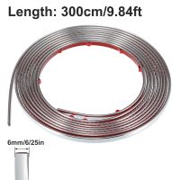 3M/5ม. สติกเกอร์แม่พิมพ์แต่งสไตล์ประตูรถยนต์คิ้วติดกันชนภายนอกรถโครเมี่ยม6มม. 8มม. 10มม. 12มม. 15มม. 20มม. 30มม.