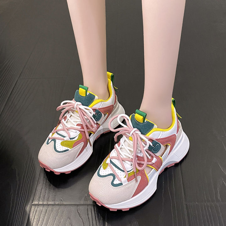 รองเท้าอาแกนเอวเล็กระบายอากาศได้ดีสำหรับผู้หญิง-2023-รองเท้าวิ่งกีฬาลำลองแบบบางแฟชั่นฤดูร้อนใหม่