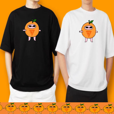 การออกแบบเดิมnew เสื้อยืด oversize ด้อมส้ม  Orange ก้าวไกล cotton 100%S-5XL