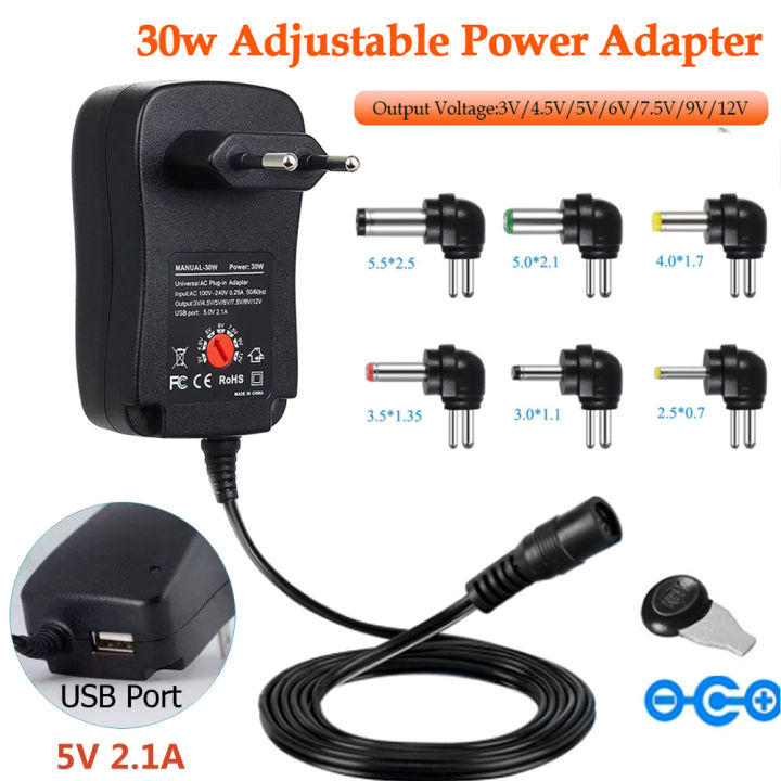 ac-dc-adapter-adjustable-supply-3v-4-5v-5v-6v-7-5v-9v-12v-อะแดปเตอร์แปลงไฟ-ac-dc-สากล-5v-2-1a-8in1-ตัวจ่ายไฟสากลปลั๊กที่ชาร์จอะแดปเตอร์-ac-dc-3vถึง12v-ปรับได้-b45