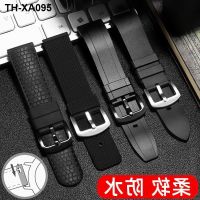 waterproof silicone watch strap substitute 22mm black rubber male