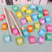 Magnetic Fishing Game Marine Life Cognition Color Number Wooden Toys for Children Montessori Early Educational Parent-child Game