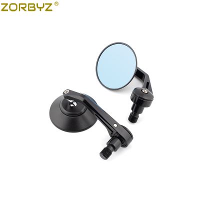 ●☊☬ZORBYZ 3 4 สลัก M16กระจกด้านข้างมือจับอลูมิเนียมสีดำกลมสำหรับยามาฮ่า XSR700 XSR900 XJ6 FZ8 FZ6 MT-09 MT-07 MT-03