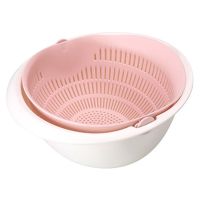 ☎✷✣ HotSale Kitchen Silicone Double Drain Basket Bowl Washing Storage Basket Strainers Bowl Drainer Vegetable Cleaning Colander Tool