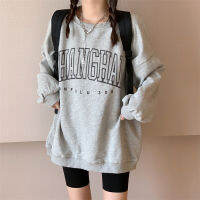 ใหม่แฟชั่น Casual Vintage Oversize Letter Hoodies ผู้หญิงเซ็กซี่ Tops หญิง Lady Nice Aesthetic Cool นักเรียนหญิง Sweatshirt