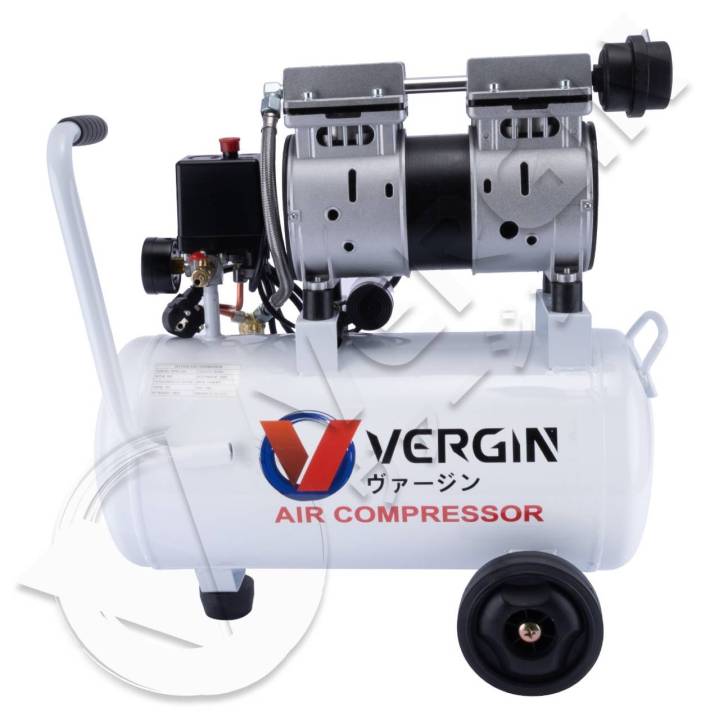 vergin-ปั๊มลมพร้อมอุปกรณ์-ปั๊มลมไม่ใช้น้ำมัน-เสียงเงียบ-รุ่น-oil-free-ขนาด-30-ลิตร-ปั๊มลมชนิดขับตรงบำรุงรักษาง่าย-ส่งจากไทย