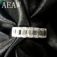 AEAW 3.5Ctw F Color Engagement Band Ring Wedding Moissanite Baguette Half Eternity Diamond Band For Women in Sterling Silver