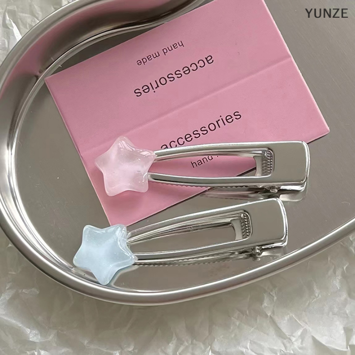 yunze-สีลูกอมแฟชั่นใหม่กิ๊บหนีบผมรูปดาวสาวน่ารักรูปหัวใจสำหรับเด็กผู้หญิงตัวเล็กน่ารักน่ารักเครื่องประดับผมข้าง