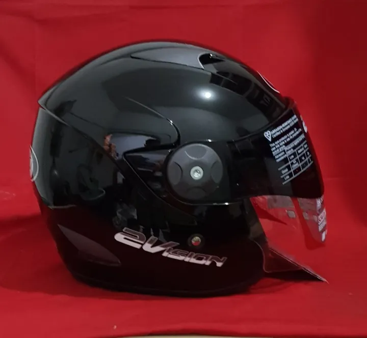 Helm KYT 2 Vision solid Black / half face / double visor / original KYT