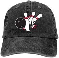 Bowling Unisex Vintage Adjustable Cotton Baseball Cap Denim Dad Hat Cowboy Hat