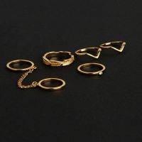 5 Pcs Hot Mid Above Knuckle Gold Silver Tip Finger Stacking Ring Band