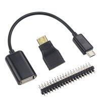 ♛ↂ☃ Raspberry Pi Zero Kit W Budget Pack 3 In 1 HDMI-Compatible Adapter USB OTG Host Cable GPIO Header 2x20 Male Header Strip