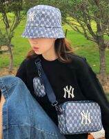 ต้นฉบับ South Korea MLB inclined bag mens and womens 2021 new popular logo NY embroidery yankees movement single shoulder bag leisure bag