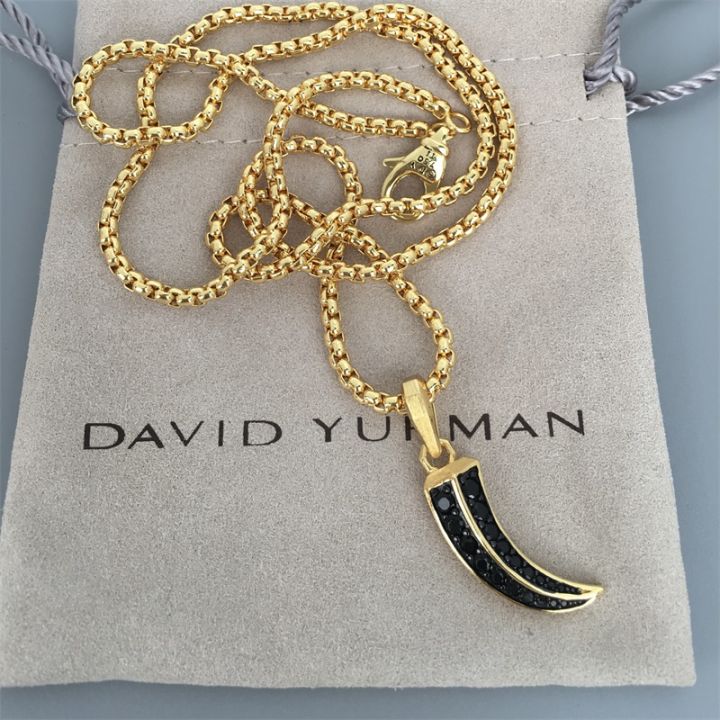 david-yurman-สร้อยคอ-roman-claw-amuletin-18k-สีเหลืองทอง-pave-สีดำเงินจี้วันเกิด-gifts