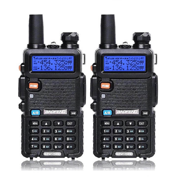 Bộ đàm Baofeng UV-5R | Bộ đàm 2 băng tần số UHF/VHF kết hợp nghe đài FM và  đèn pin chiếu sáng, Khoảng Cách 3-5km – Hàng chính hãng 