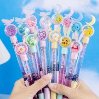 Kawaii Liquid Quicksand Gel Pen Neutral Pen Sequins Decorate Signature Pen School Office Supply Stationery Gift