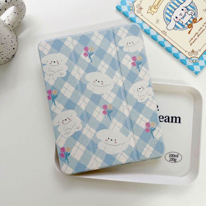 พร้อมส่ง-เคสไอแพด-gen9-gen10-air5-ขัดแตะ-ลูกสุนัข-น่ารัก-ที่ใส่ปากกา-เคส-ipad-gen8-air4-case-ipad-pro11-2021