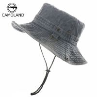 CAMOLAND Cotton Boonie Caps For Women Men Summer UV Protection Sun Hats Outdoor Male Wide Brim Hiking Fishing Cap