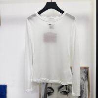 Summer Mid-Length Long-Sleeved Bottoming Shirt Top Casual Simple White Round Neck T-Shirt Women High Quality Straight T-Shirts