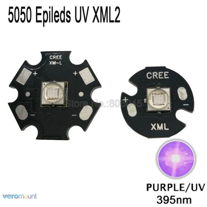 worth-buy-หลอดไฟ-led-8w-5050-xml2-xm-l2-t6-10w-uv-395nm-405nm-ไฟ-led-พลังสูง16mm-20mm-สีดำ-ขาว-อลูมิเนียม-ทองแดง-pcb