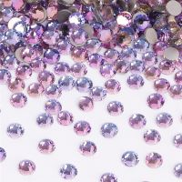 SS3-SS30 Phantom Glass Flatback Rhinestone Glitter Round Bottom Glue Stones for Crafts Accessories