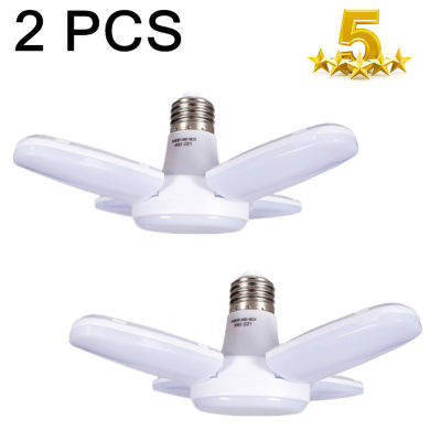 VnnZzo LED Mini Folding Led Fan Light Bulb E27 Lampada AC85 - 265V 28W Foldable Fan Blade Angle Adjustable Light Bulb