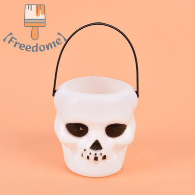 【Freedome】 โครงกระดูกฮาโลวีนหัวผีของเล่นเด็กโครงกระดูกแบบพกพาสามารถลูกอมได้