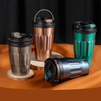 Classic 400ml/500ml Double Stainless Steel 304 Coffee Mug Wtih Handle Portable Car Thermal Flask Travel Tumbler