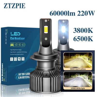 ZTZPIE 6500K 3800K HB3 HB4 9005 9006 H1 H7 H4 H11 Bulb 880 881 Led Lamp CSP 3570 High Power Car Headlight H3 Light 220W 60000LM Bulbs  LEDs  HIDs