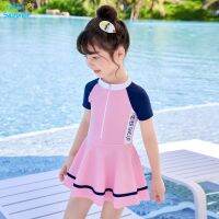 Ready Stock ชุดว่ายน้ำสำหรับเด็ก Hot Spring กระโปรงน่ารัก One-Piece Baby Large Princess Swimsuit