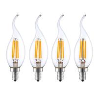 E14 LED Filament Candle Bulb 2W/4W/6W Warm/Cold White AC220-240V 360 Degree C35 Edison Retro Candle Light
