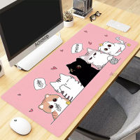 Kawaii Cat Desk Mat Large Gaming Mousepad Xxl Cute Mouse Pad Anime Pink Street Mause Mat Gamer Deskpad Extended Desk mat 300x800