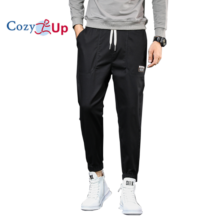 Cozy Up Jogger Pants Men Slim Solid Color Straight Cotton Comfortable Casual Sports Lazada