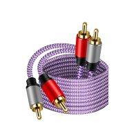 2 RCA Ke 2 Kabel RCA Kabel Audio Pria KE Pria untuk Home Theater DVD Amplifier TV 0.5M 1M 2M Kabel RCA Berlapis Emas